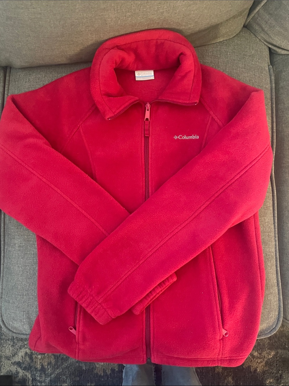 Women’s size Medium Columbia Red Full-Zip Fleece Jacket Soft fleece jacket